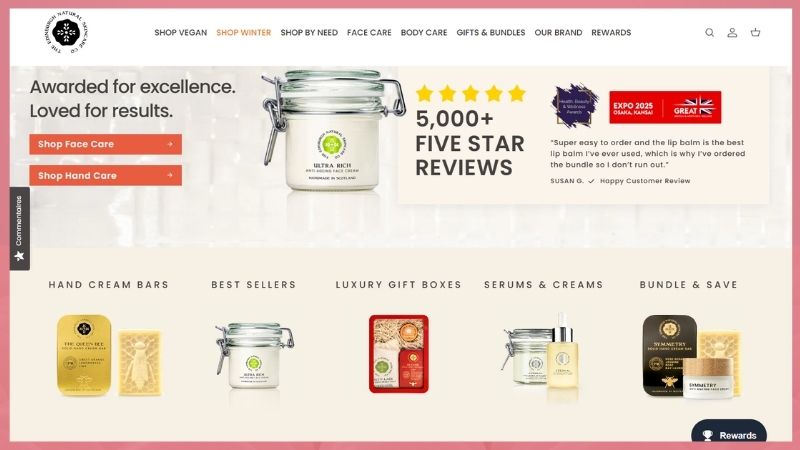 edinburgh skincare website home page